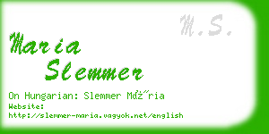 maria slemmer business card